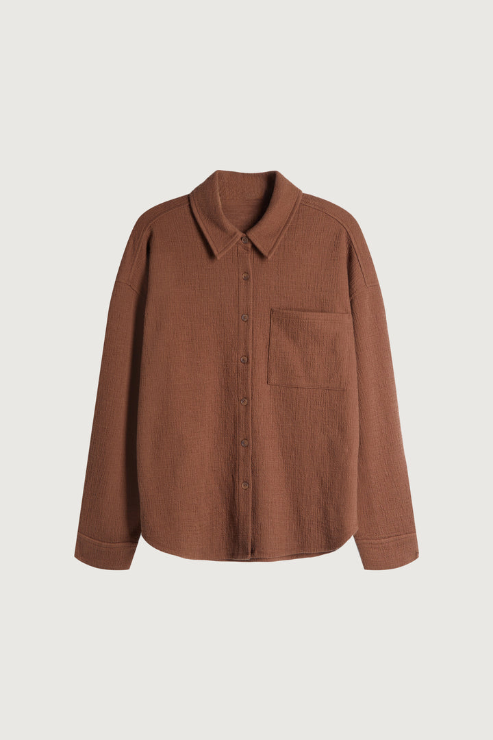OVERSIZED KNIT SHIRT in Pinecone — alternate angle