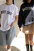 Oversized graphic sweatshirt in parisian night east — main image