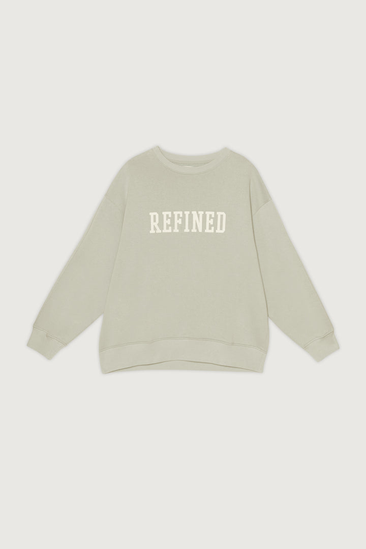 OVERSIZED GRAPHIC CREWNECK in Pelican — alternate angle