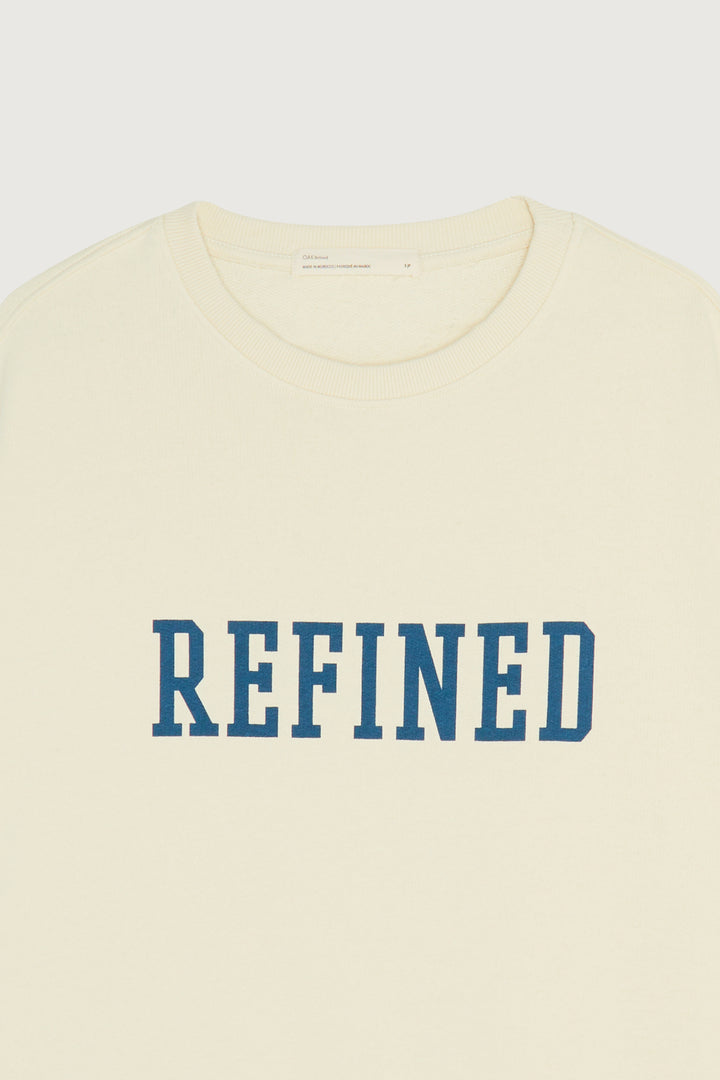 OVERSIZED GRAPHIC CREWNECK in Legion Blue White Asparagus — alternate angle