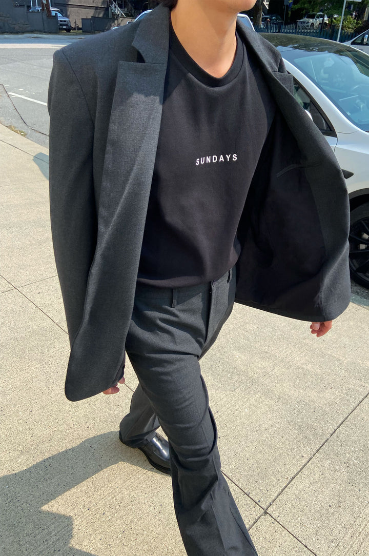 SUNDAYS TEE in Black — alternate angle