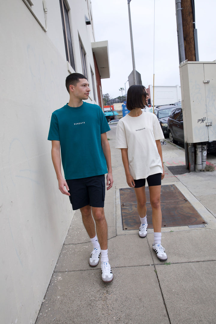 SUNDAYS TEE in Shaded Spruce — alternate angle