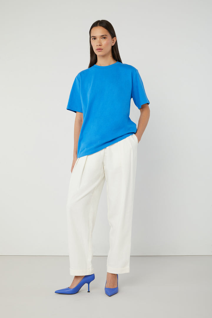 RELAXED FIT TEE in Ocean Blue — alternate angle