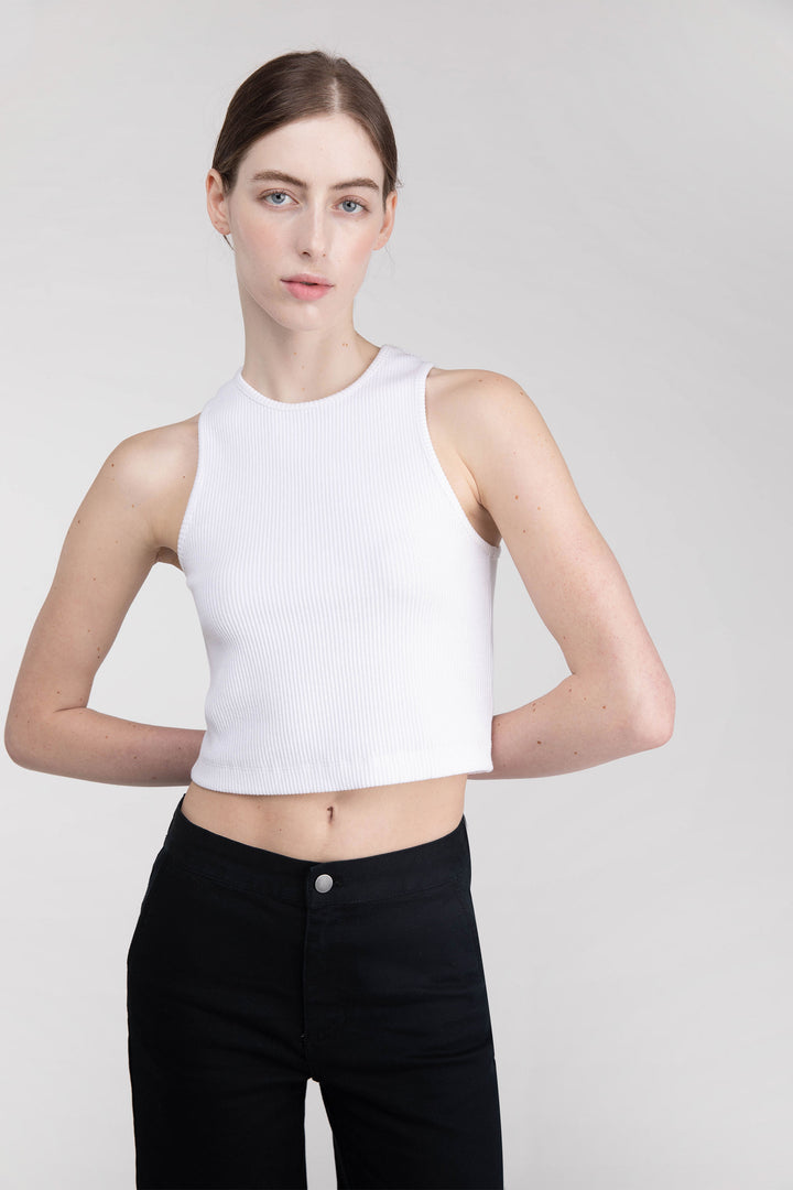 RACERBACK CROPPED TANK in ANTARCTICA — alternate angle