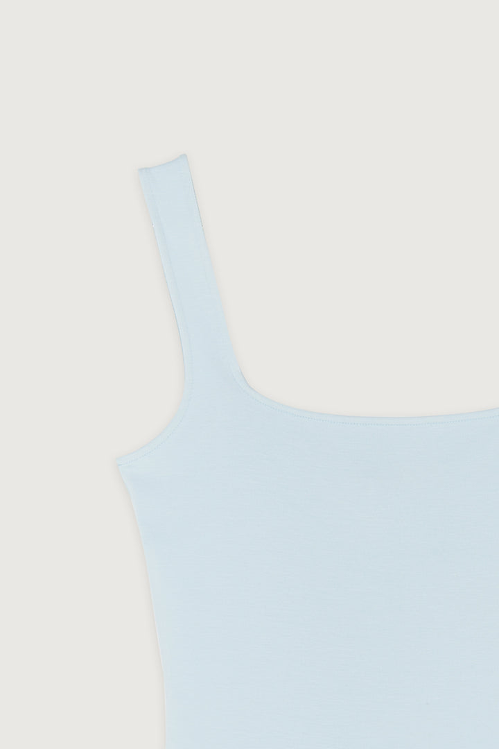SQUARE NECK TANK in Baby Blue — alternate angle