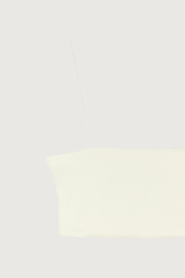 BANDEAU WITH STRAPS in Coconut Milk — alternate angle