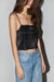 Sparkly pleated tank top in black shimmer — main image