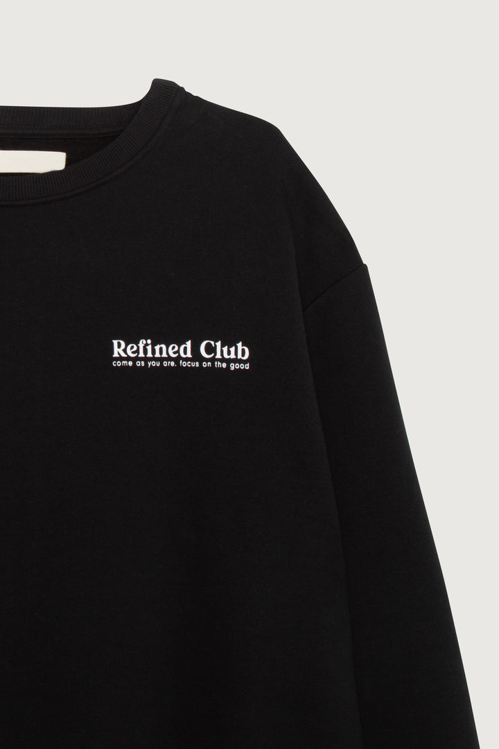 REFINED CLUB SWEATSHIRT in Black White — alternate angle