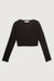 Button knit top in black — main image