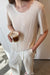 Pleated top with split sides in almond milk — main image