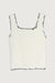 Contrast trim tank in cream — main image