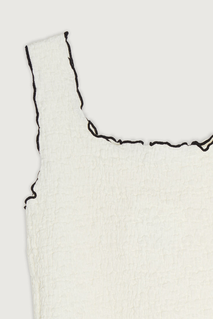 CONTRAST TRIM TANK in Cream — alternate angle