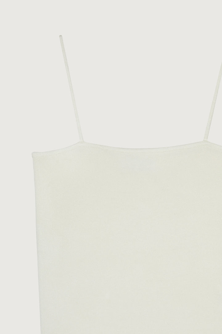 SQUARE NECK TANK in Cream — alternate angle