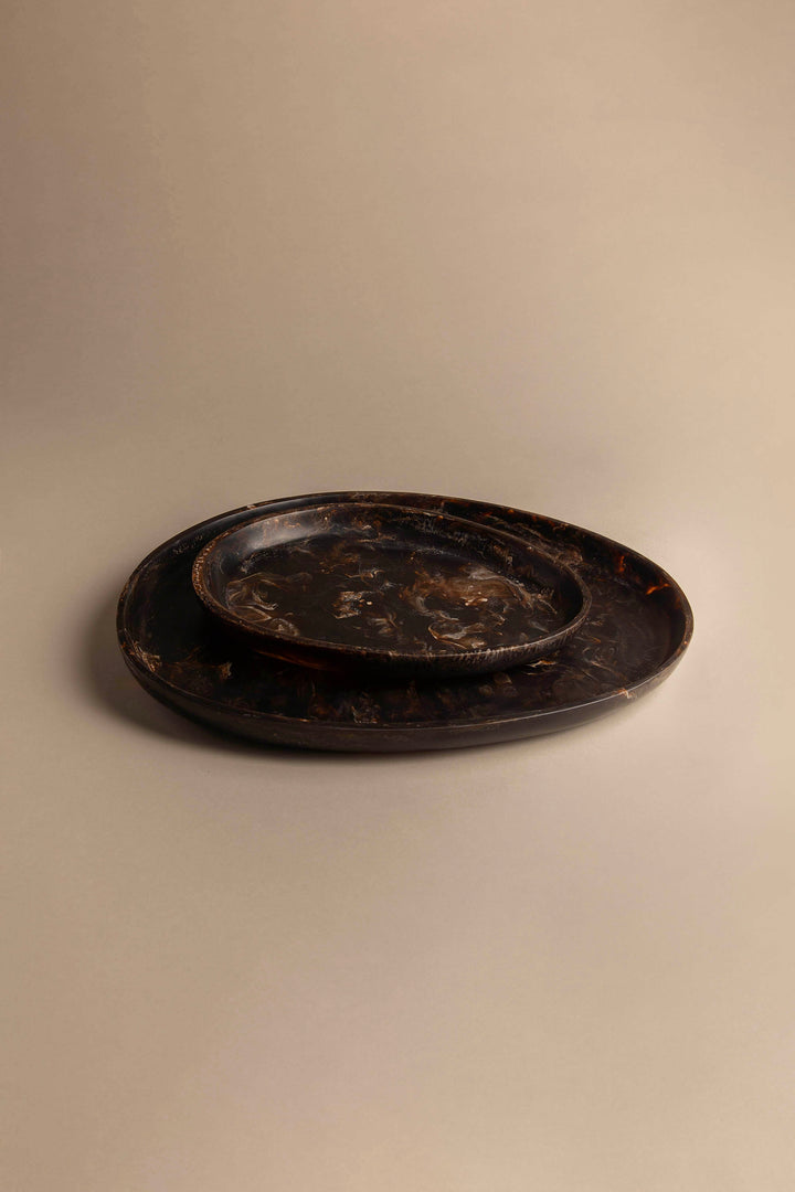 SMALL PEBBLE RESIN TRAY in Demitasse — alternate angle