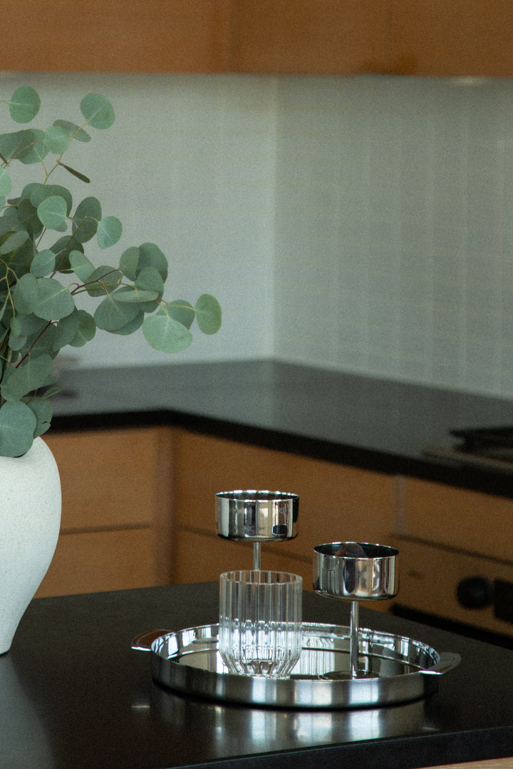 CHROME ROUND TRAY in Chrome — alternate angle