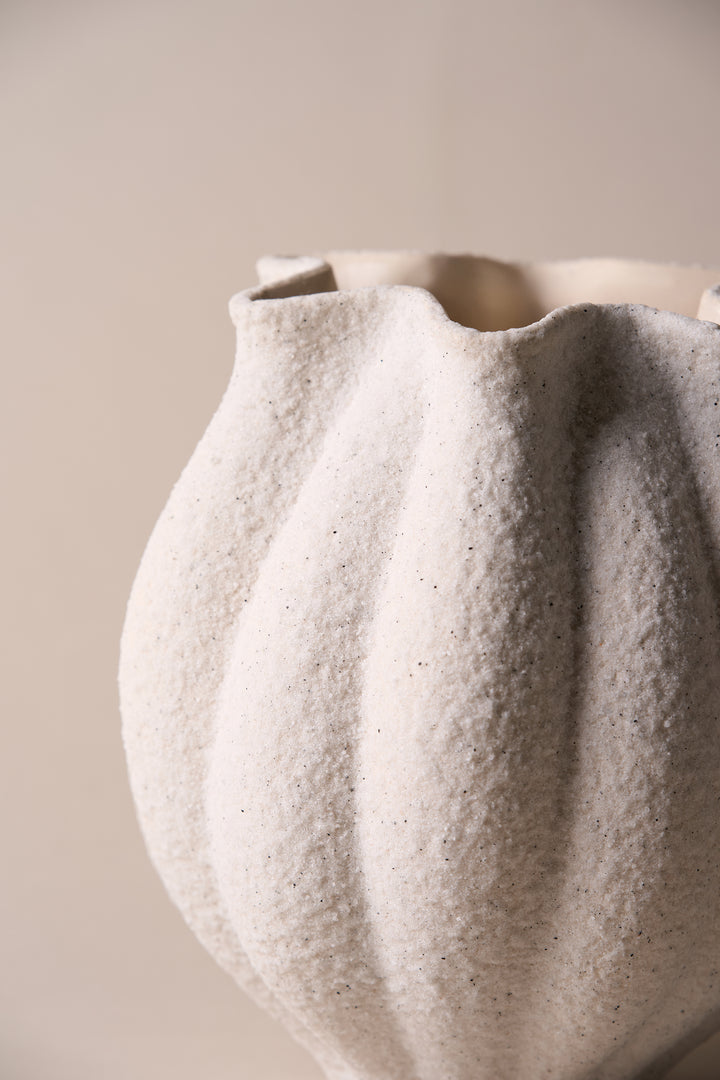 PETRA VASE in STUCCO — alternate angle