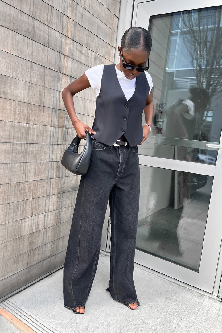 SUITING VEST in Black — alternate angle