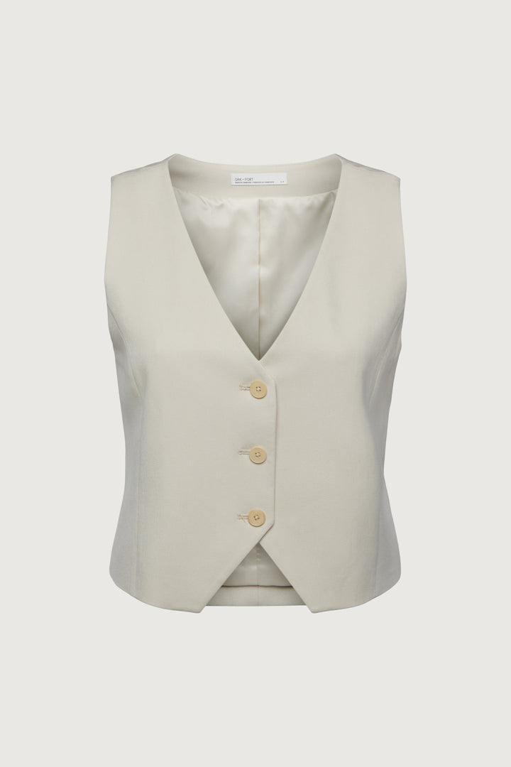 SUITING VEST in Oatmeal — alternate angle