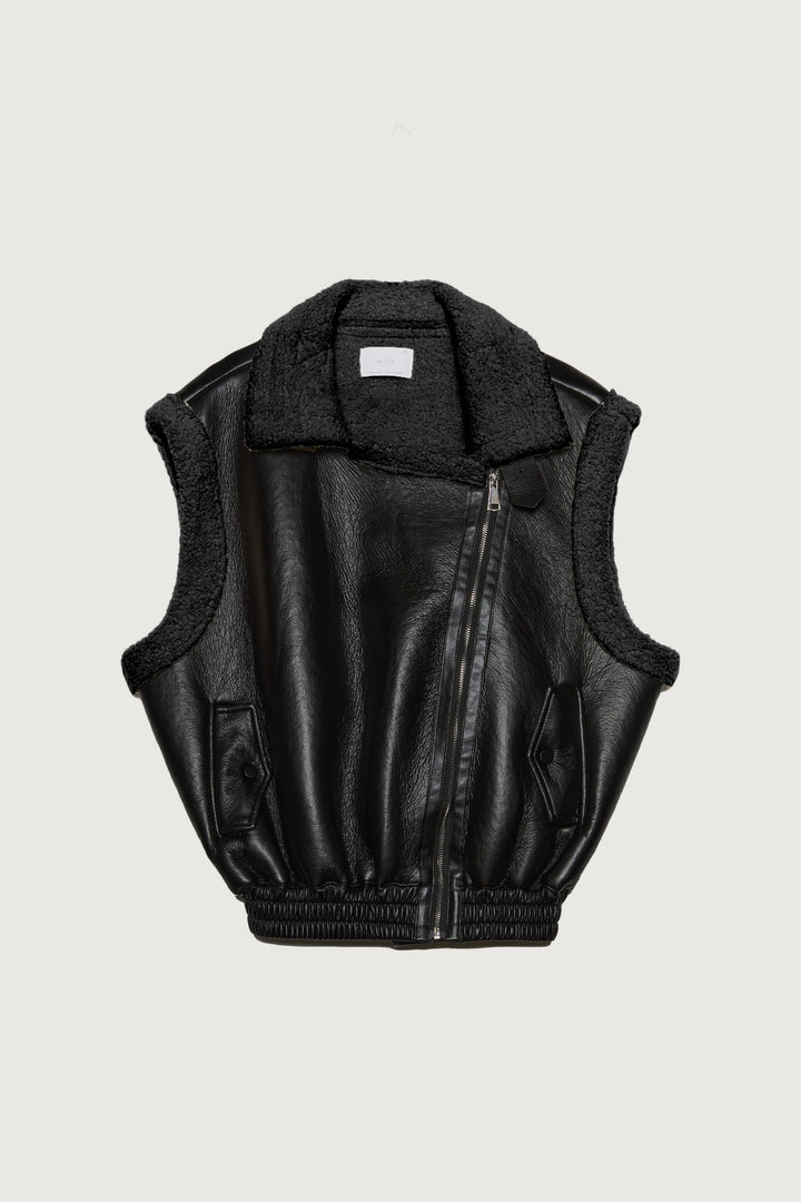 SHERPA LINED VEST in Black — alternate angle