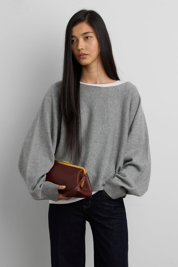 BAGUETTE CLASP BAG in BORDEAUX — alternate angle