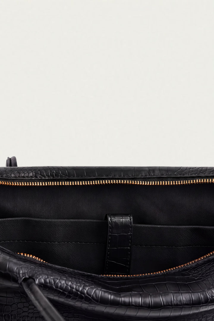 CROC INSPIRED SHOULDER BAG in Black — alternate angle