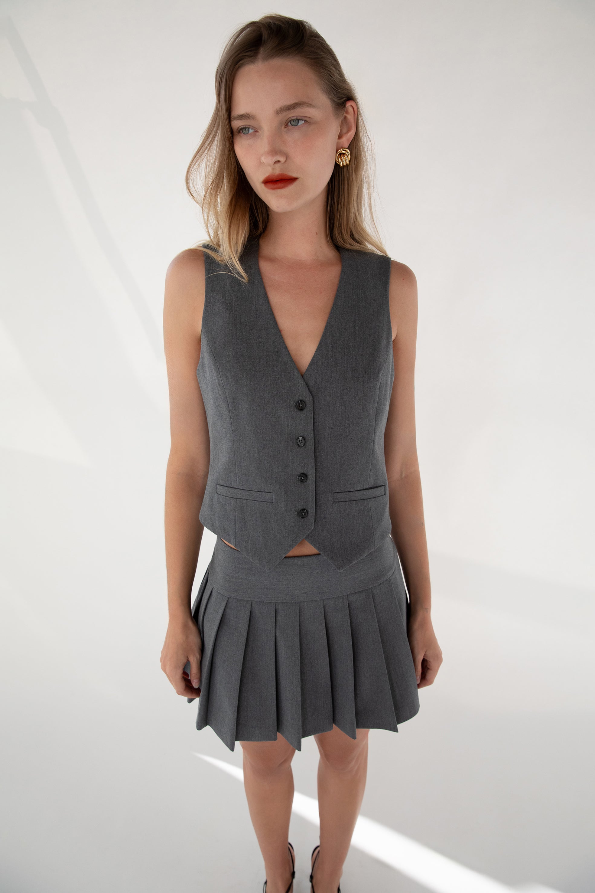 Cropped Suiting Vest | OAK + FORT