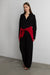 Lightweight crinkled shirt with back cinching buttons in black — main image