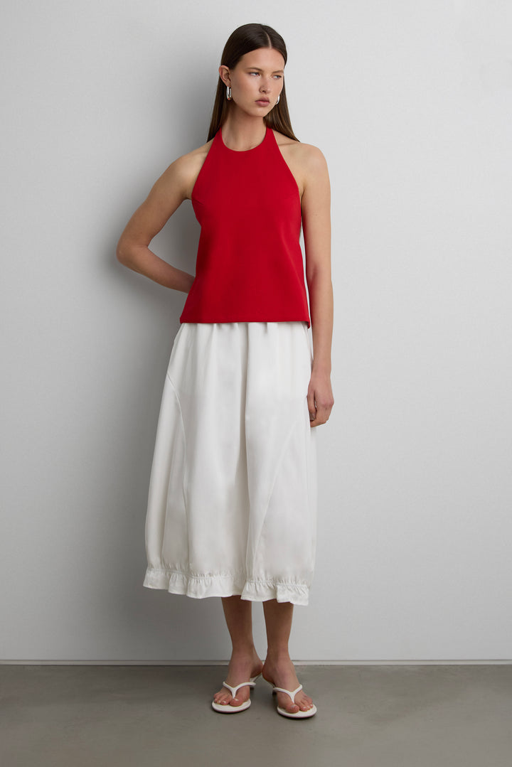 HALTER OPEN BACK TANK TOP in Cherry — alternate angle