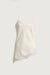 Asymmetrical satin lace trim tank top in buttercream — main image
