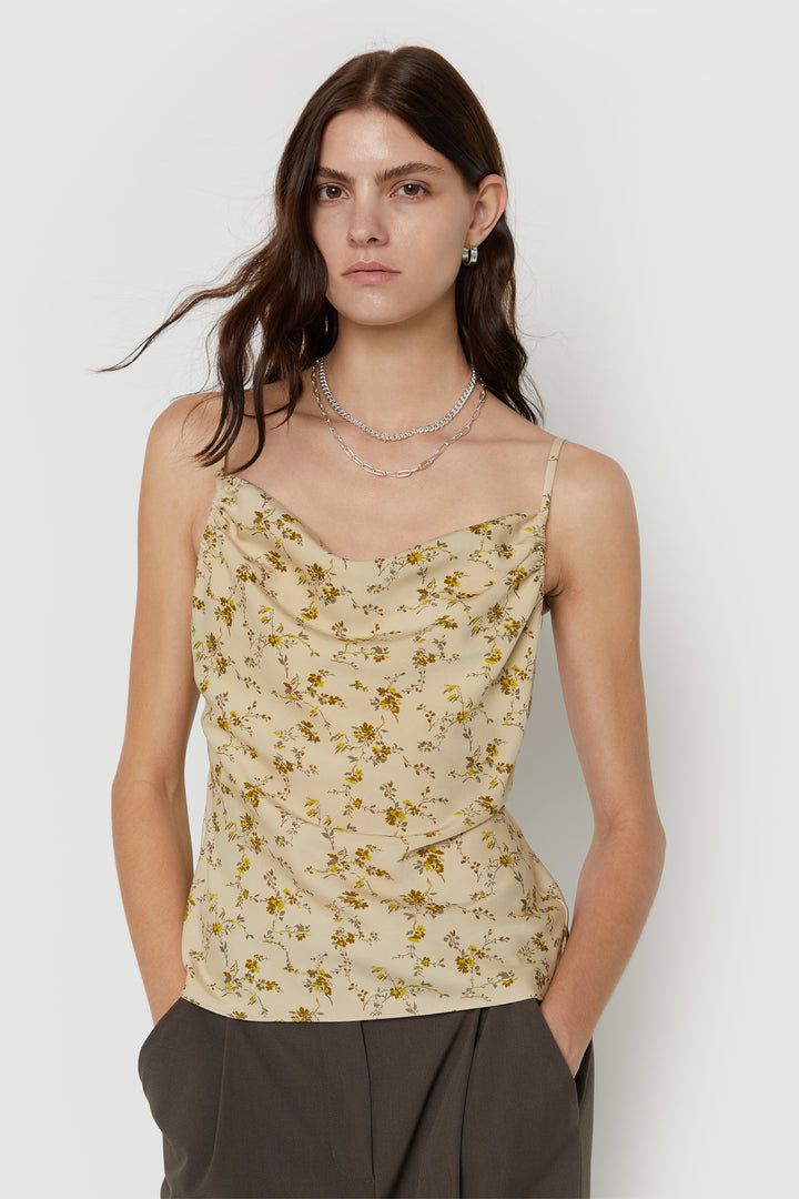 FLORAL SATIN TANK TOP