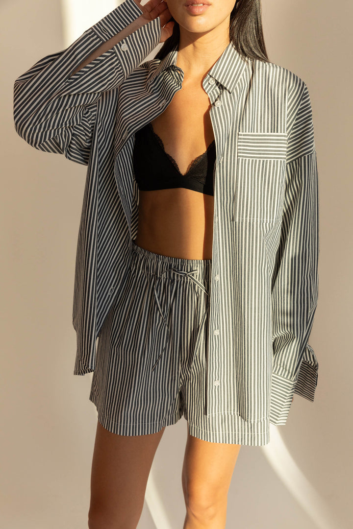 COTTON POPLIN STRIPED SHIRT