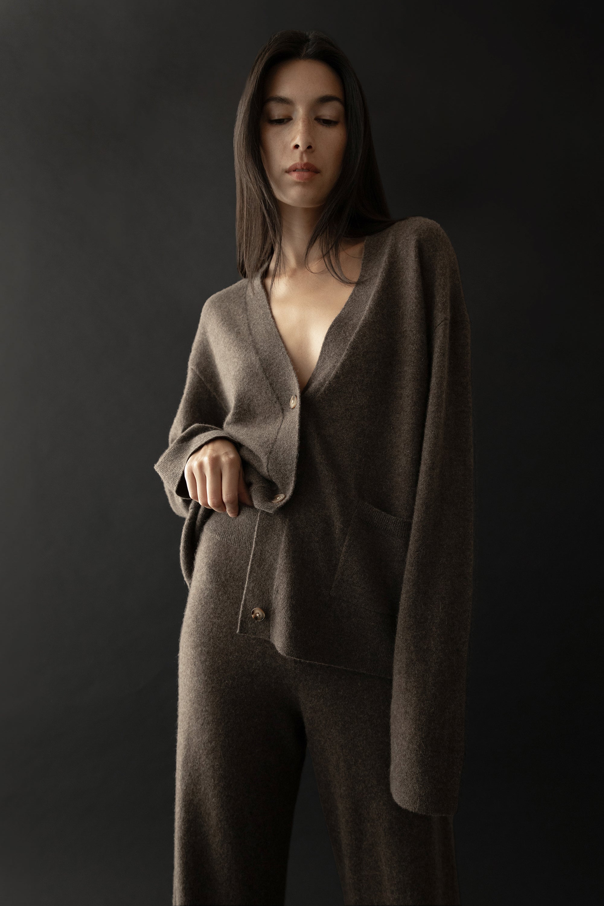 トップス YOKE 24FW BRUSHED CASHMERE CARDIGAN Cashmere Silk Bliss Long Cardigan | EILEEN FISHER