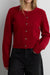 Heart button front cardigan in scarlet red — main image