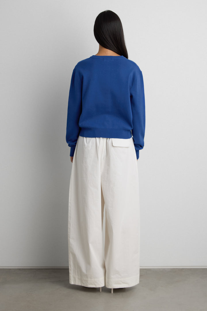 BUTTON UP CARDIGAN in Cobalt Blue — alternate angle