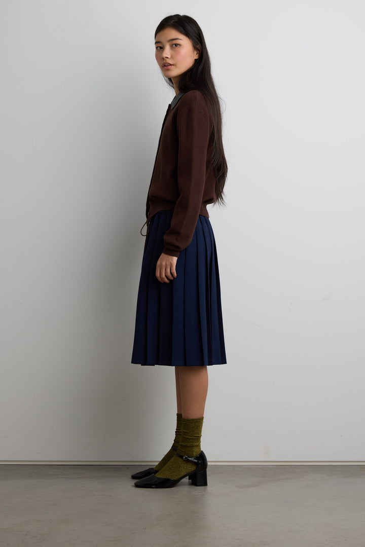 BUTTON UP CARDIGAN in Coffee Bean — alternate angle