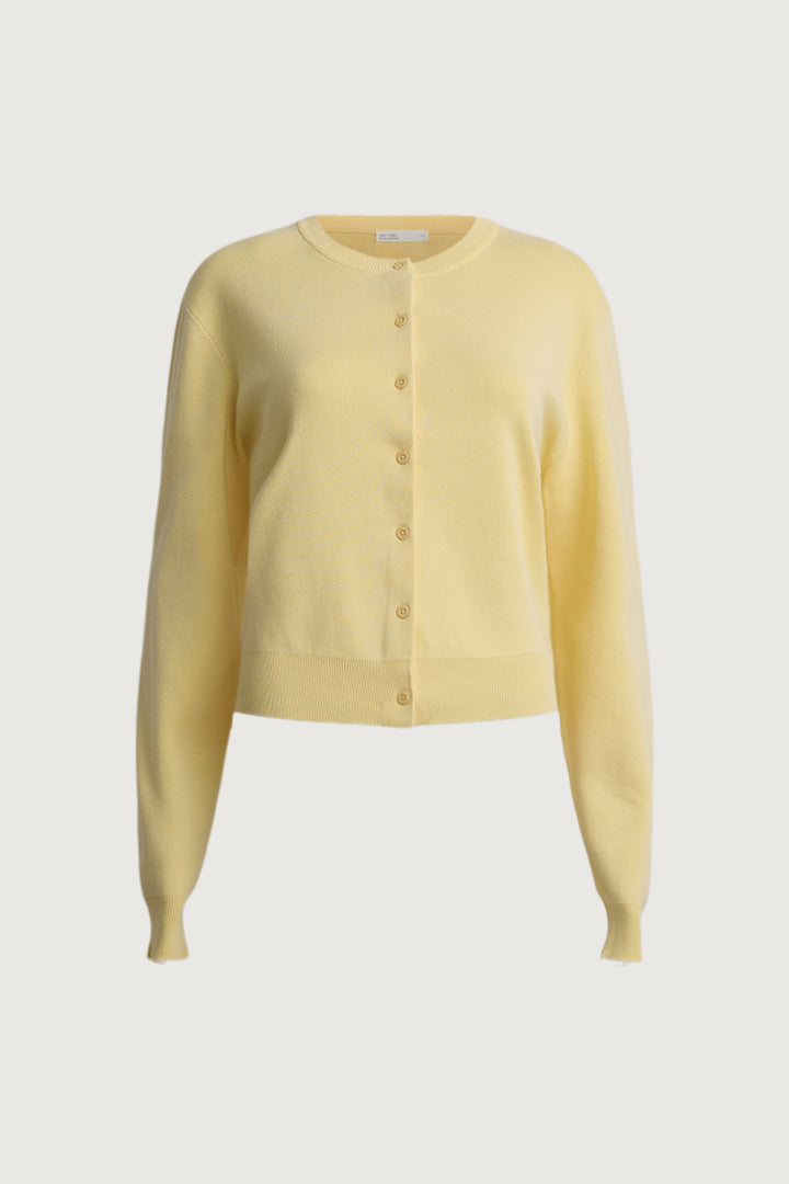BUTTON UP CARDIGAN in Flan — alternate angle