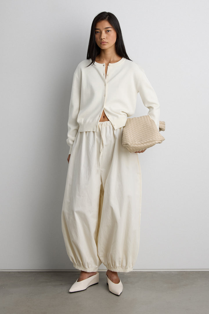 BUTTON UP CARDIGAN in White — alternate angle