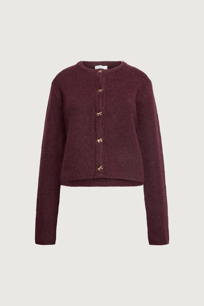 Bow Button Front Wool-Blend Cardigan | OAK + FORT