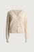 V-neck button up cardigan in cream — main image