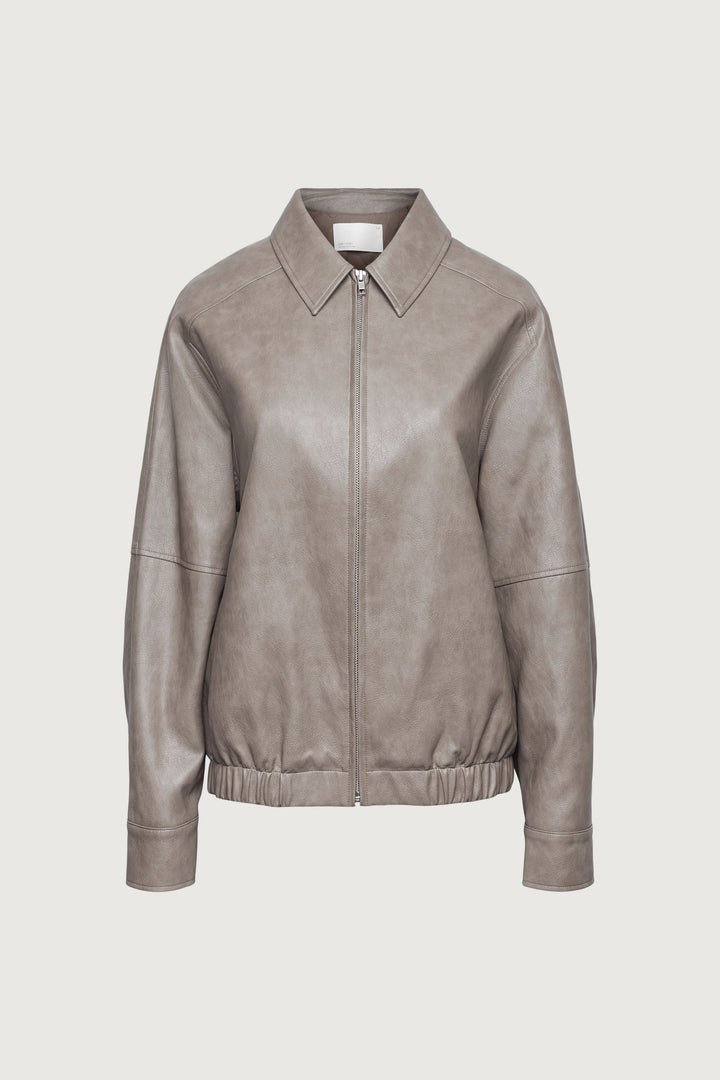 VEGAN LEATHER BOMBER JACKET