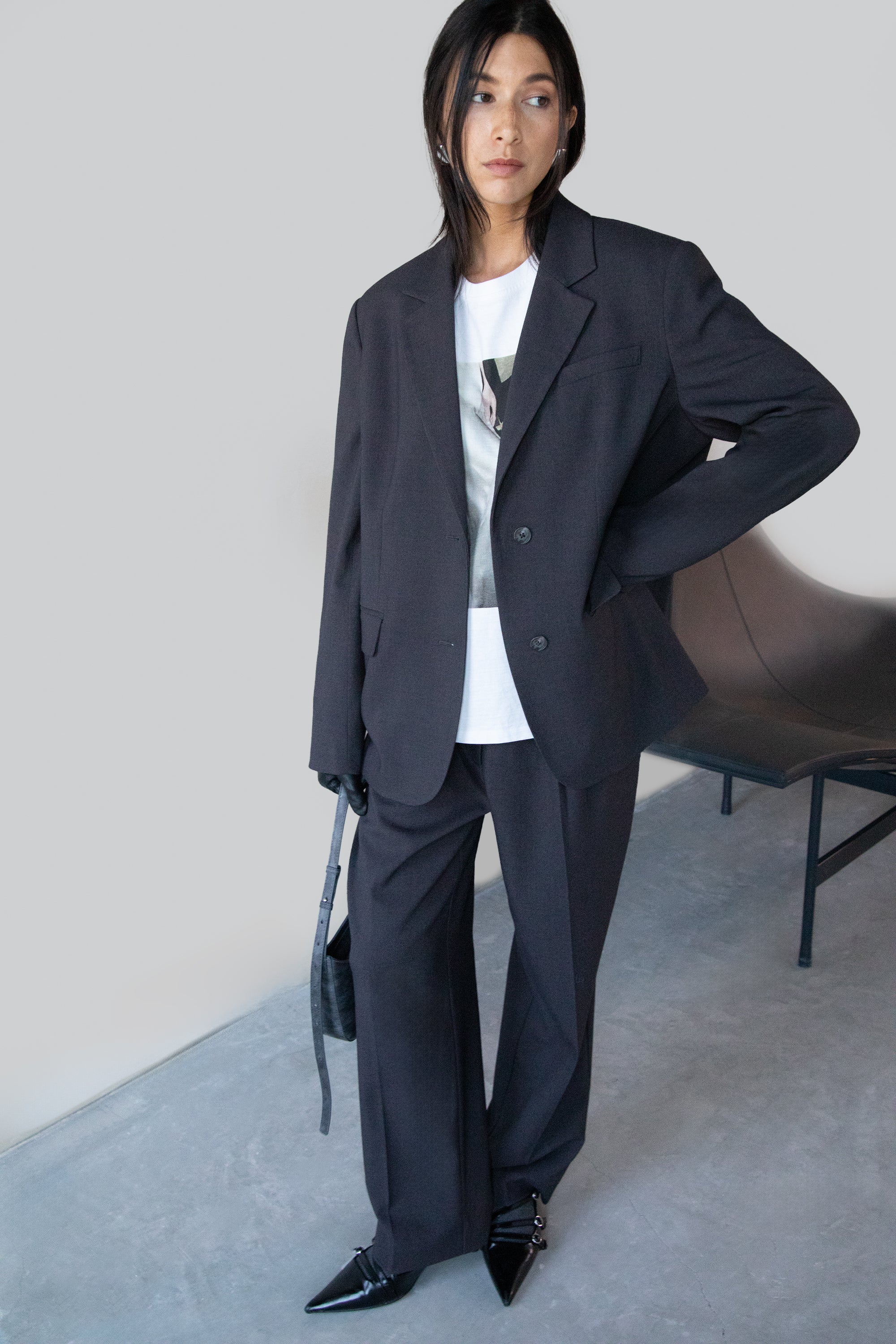 【KING SIZE】wide silhouette wool jacket Wool Blend Oversized Suiting Blazer | OAK + FORT