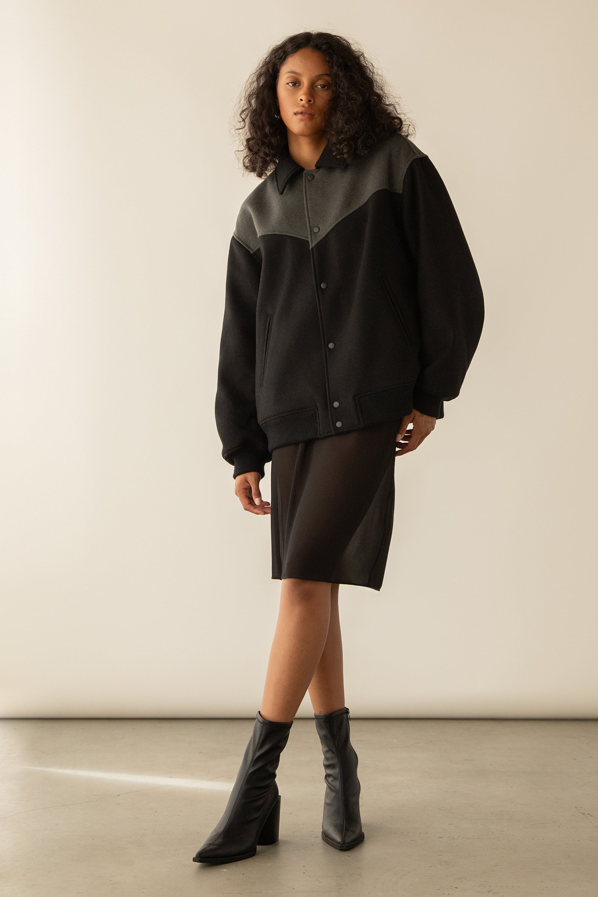 Western Inspired Wool-Blend Bomber Jacket | OAK + FORT