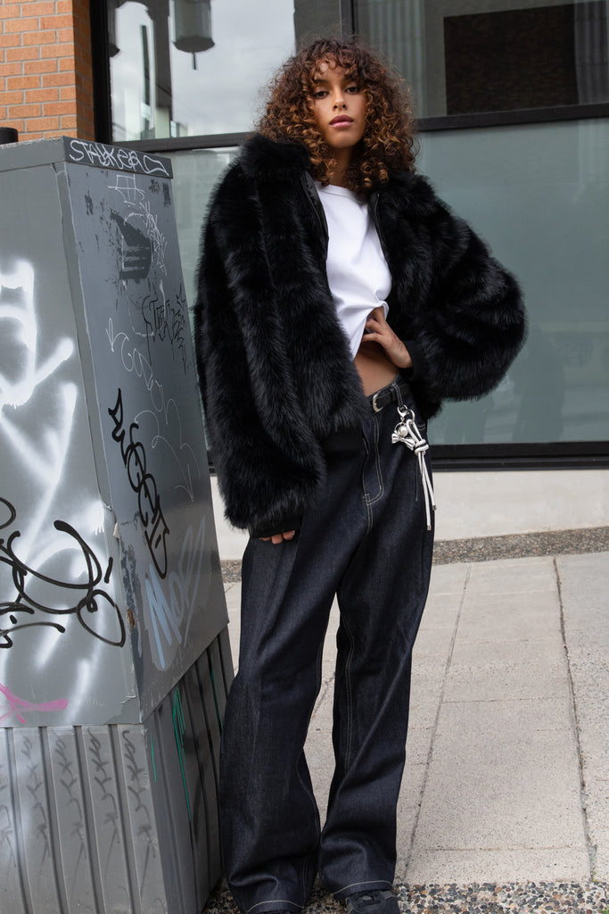 Faux Fur Bomber Jacket | OAK + FORT