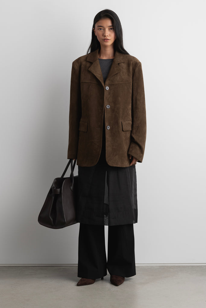 Oversized Vegan Suede Blazer | OAK + FORT