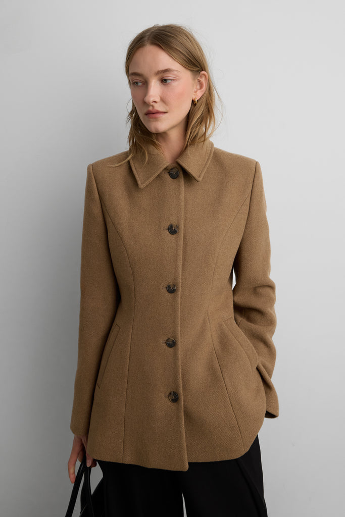 ジャケット・アウター eLLa quilting cape coat Belted Modern Cape/Jacket - Black - Snowflake