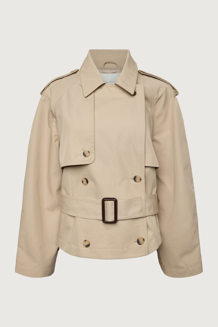 SHORT BELTED TRENCH COAT