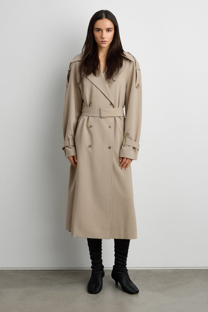Funnel Neck Trench Coat | OAK + FORT