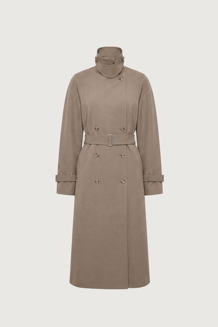 OVERSIZED TRENCH COAT WITH FUNNEL NECK in Brindle — alternate angle