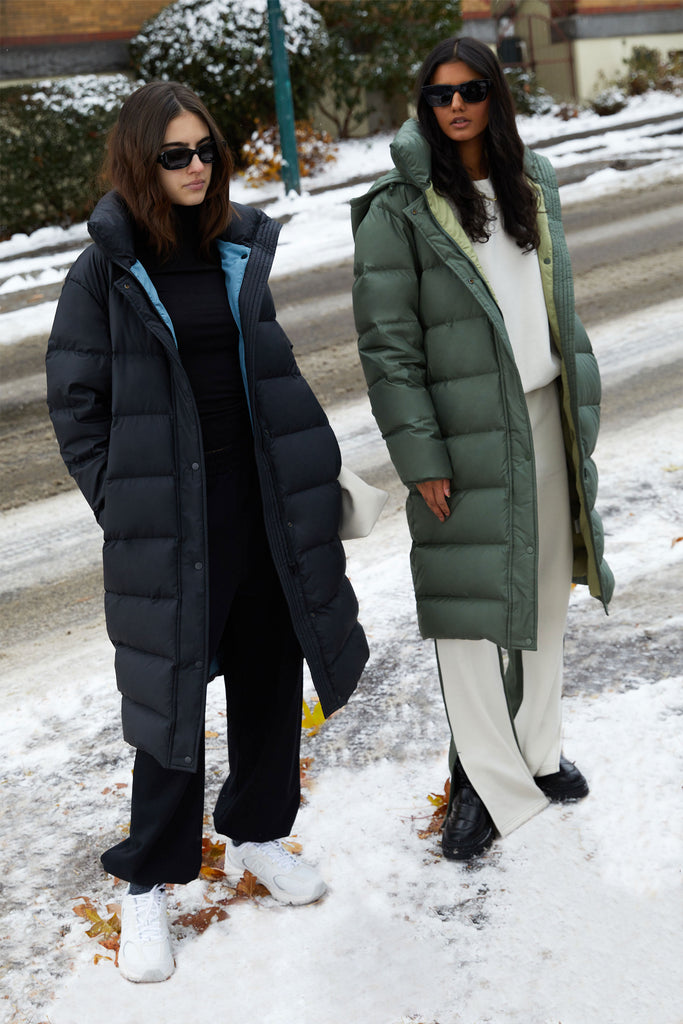 Full length padded coat outlet
