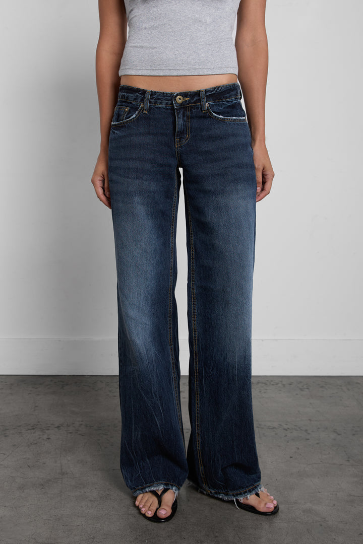 RETRO LOW RISE VINTAGE WASH JEAN in Vintage Indigo — alternate angle